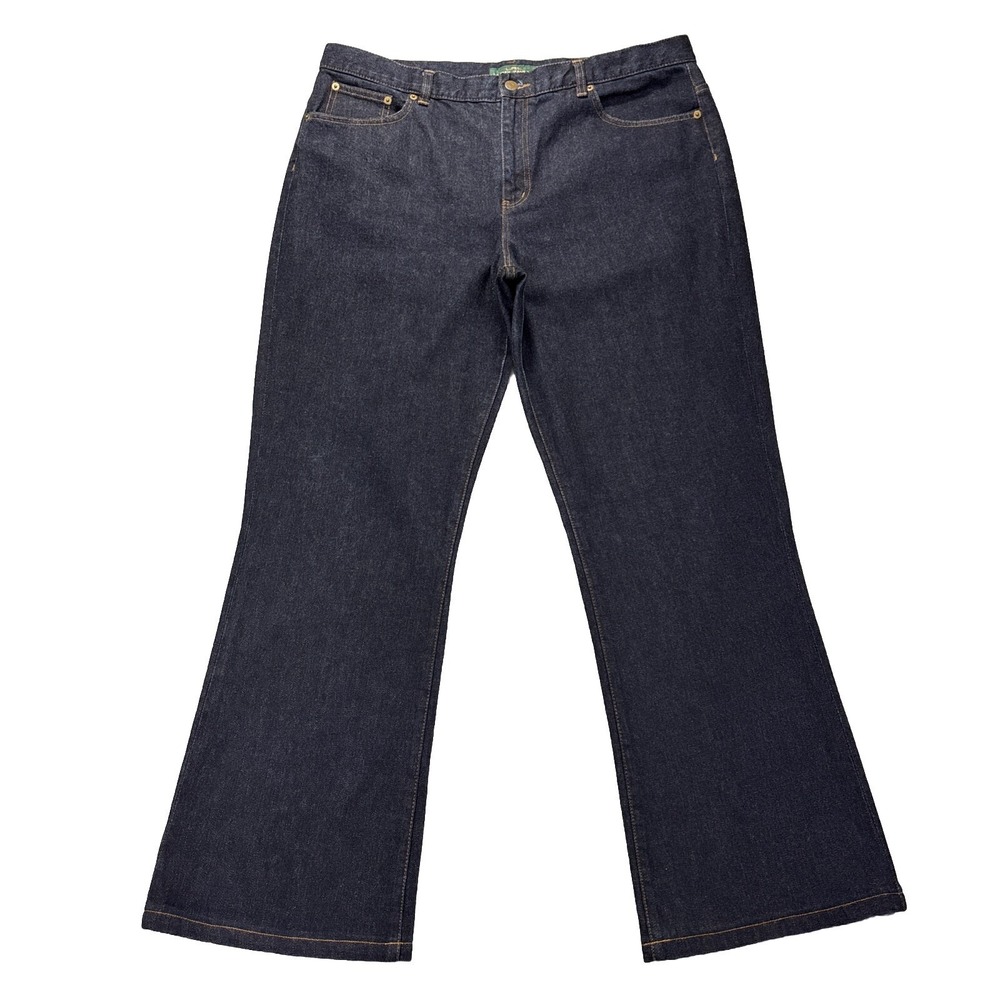 LRL Lauren Ralph Lauren Jeans Womens 16 Classic Bootcut Flap Pockets Blue Denim